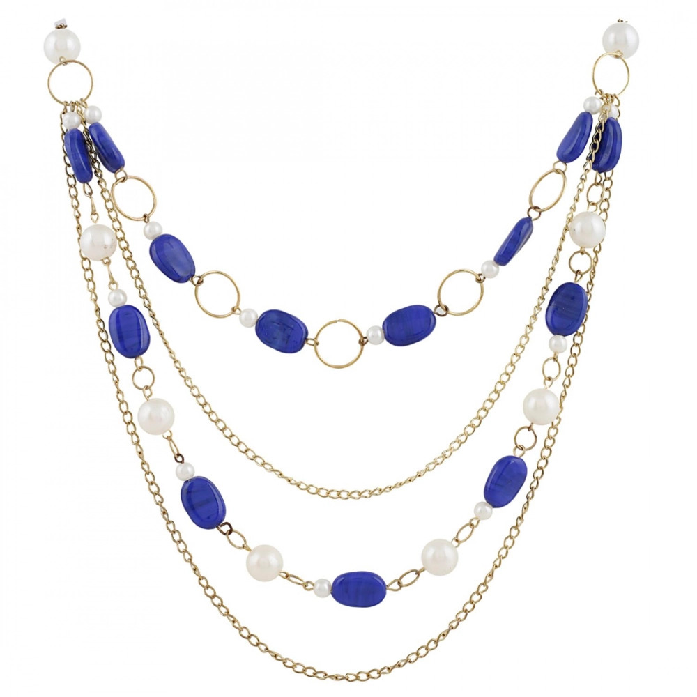 blue beads fashion necklace