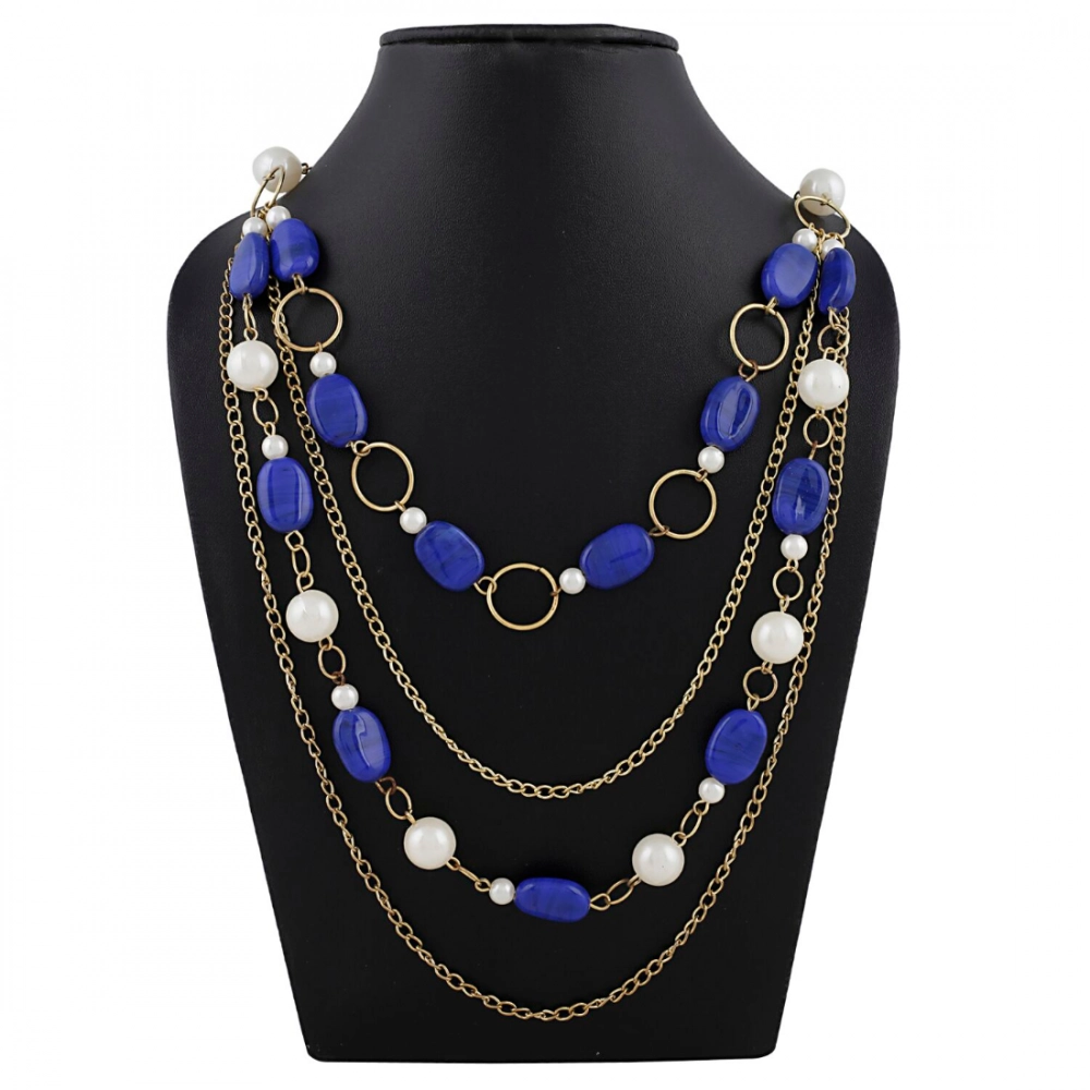 blue beads fashion necklace