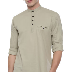 Generic Men's Cotton Slim Fit Casual Shirt (Material: Cotton, (Color:Grey)