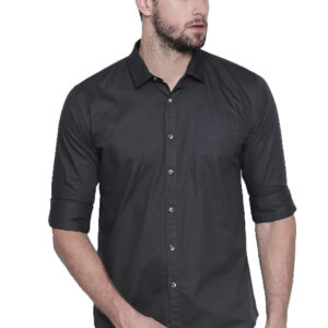 Generic Men's Cotton Slim Fit Casual Shirt (Material: Cotton, (Color:Grey)