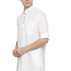 Generic Men's Cotton Men Casual White Kurta Shirt (Material: Cotton, (Color:White)