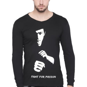 Generic Men's Cotton Slim Fit Full Sleeve T-Shirt (Material: Cotton, (Color:Black)