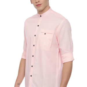 Generic Men's Cotton Slim Fit Casual Shirt (Material: Cotton, (Color:Pink)