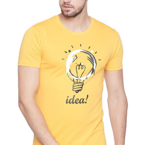 Generic Men's Cotton Slim Fit Half Sleeve T-Shirt (Material: Cotton, (Color:Yellow)