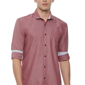 Generic Men's Cotton Slim Fit Casual Shirt (Material: Cotton, (Color:Red)