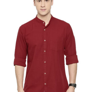 Generic Men's Cotton Casual Shirt (Material: Cotton, (Color:Maroon)