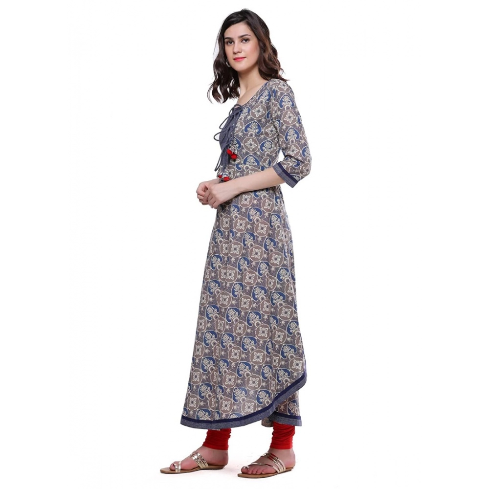 Generic Women's Cotton Printed Angrakha Kurti (Multicolor, Cotton) - Image 6