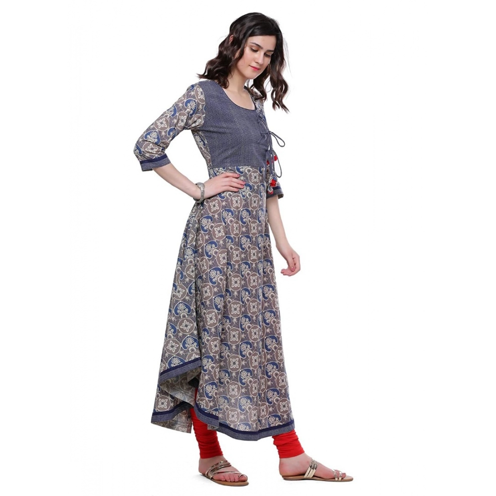 Generic Women's Cotton Printed Angrakha Kurti (Multicolor, Cotton) - Image 4