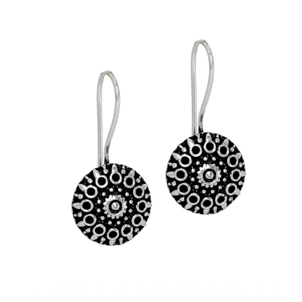 generic women's handmade indian traditional designer silver oxidised stud brass earrings