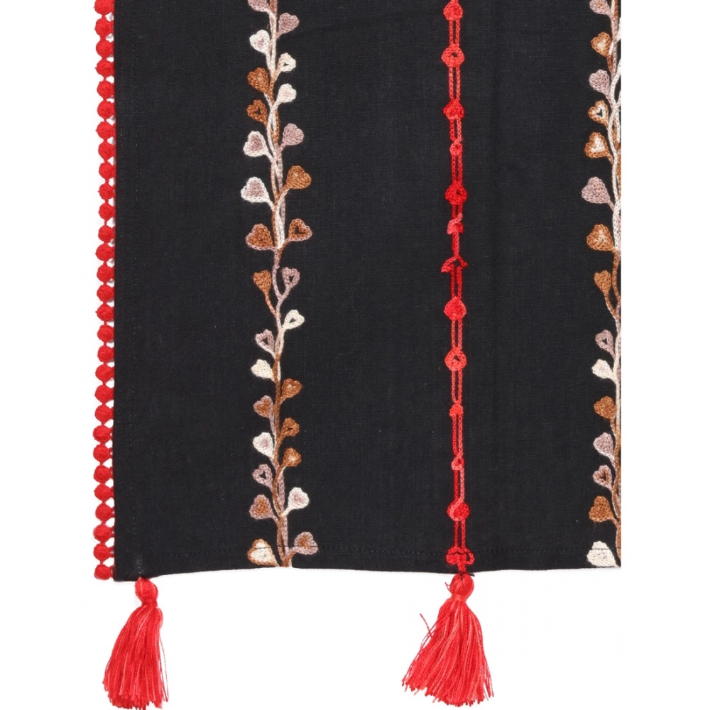 Generic Women's Cotton Opaque Stole (Black , Length: 1.5 to 2 Mtr) - Image 6