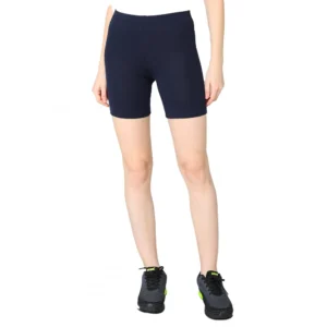 Generic Women's Cotton Blended Solid Above Knee Sports Shorts (Navy)