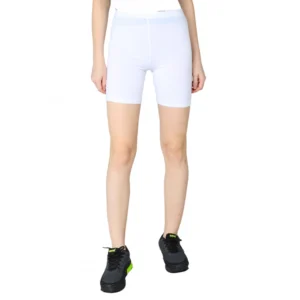 Generic Women's Cotton Blended Solid Above Knee Sports Shorts (White)