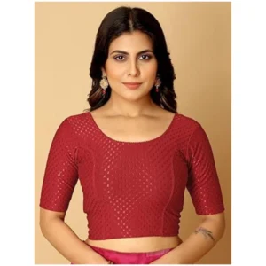 Generic Pack Of_2 Women's Hosiery Short Sleeves Round Neck Non-Padded Blouse (Maroon)