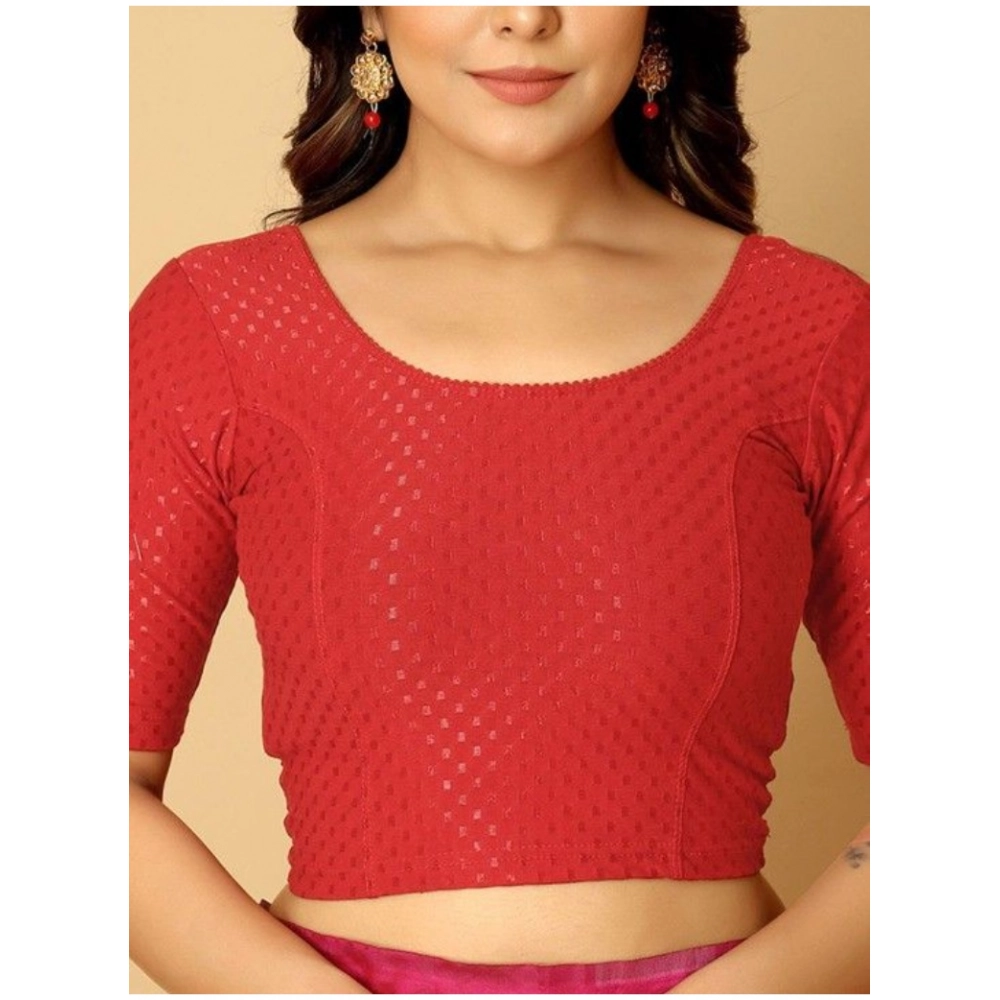 Generic Pack Of_2 Women's Hosiery Short Sleeves Round Neck Non-Padded Blouse (Red) - Image 2