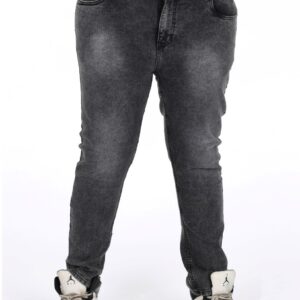 Generic Men's Cotton Blended Solid Plus Size Jeans (Grey)