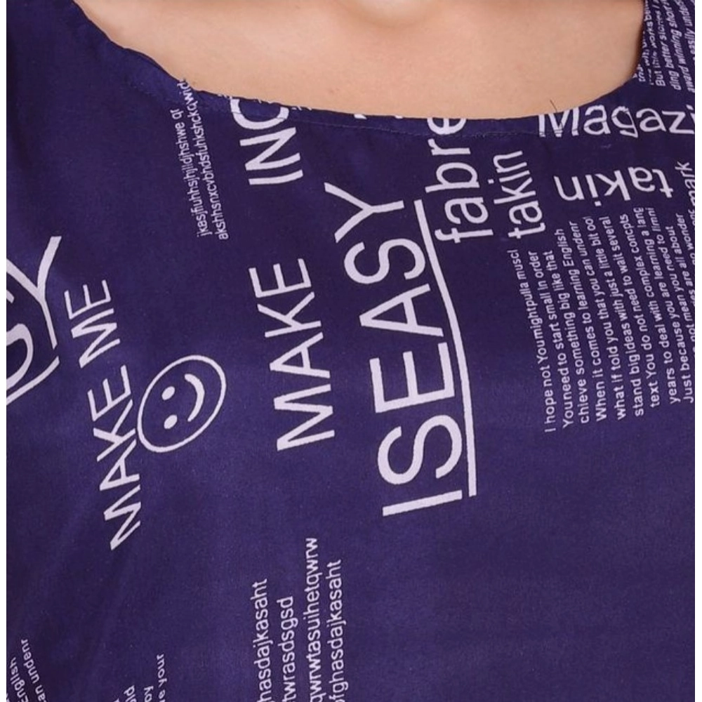 Generic Women's Casual Crepe Sleeveless Slit Dress (Navy Blue) - Image 5