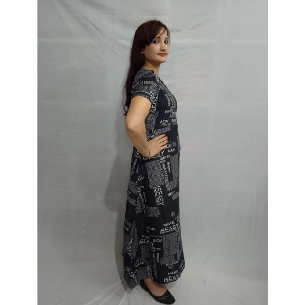 Generic Women's Casual Crepe Half Sleeves Dress (Black) - Image 5