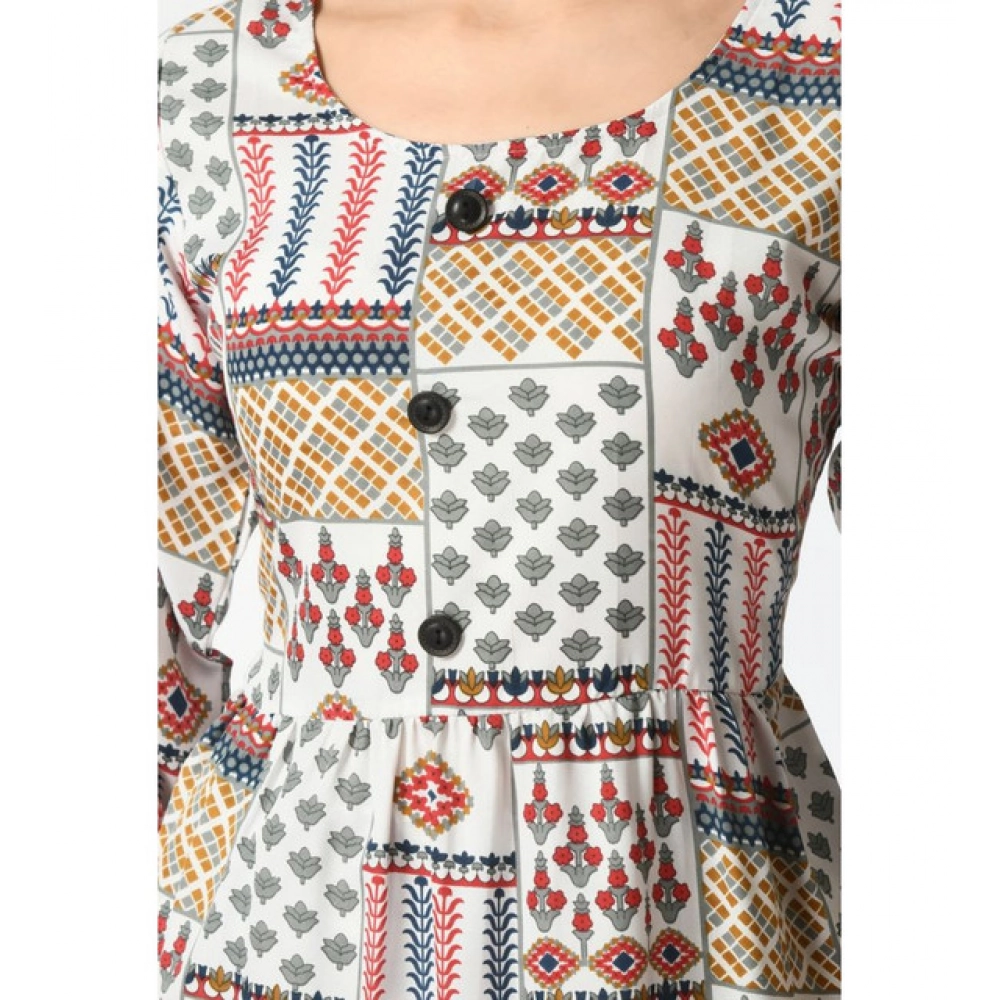 Generic Women's Casual Crepe 3-4th Sleeves Cord Set (White) - Image 5