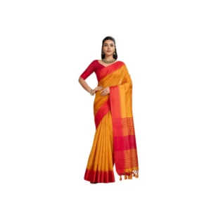 Generic Women's Raw_Silk Woven Saree With Unstitched Blouse 5.5Mtr (Mustard)