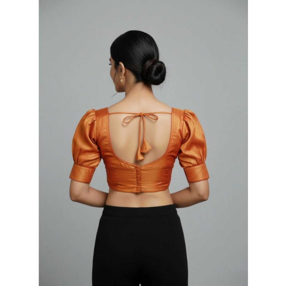 Generic Women's Erode Silk V Neck Padded Blouse (Red, 38 Ready Size (Self-Alterable 36–40) - Image 4